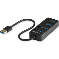StarTech.com 4 Port USB 3.0 Hub - USB-A to 4x USB 3.0 Type-A with Individual On/Off Port Switches - SuperSpeed 5Gbps USB 3.1/3.2
