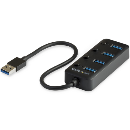 StarTech.com 4 Port USB 3.0 Hub - USB-A to 4x USB 3.0 Type-A with Individual On/Off Port Switches - SuperSpeed 5Gbps USB 3.1/3.2