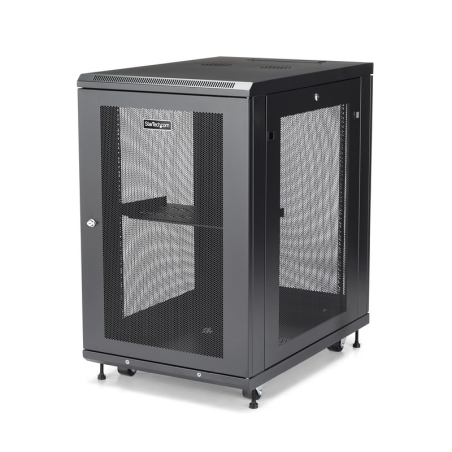 StarTech.com 4-Post 18U Server Rack Cabinet, Lockable 19" Data Rack Cabinet for Computer / AV / IT Equipment, Office / Home Netw