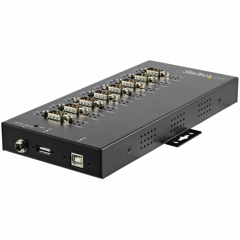 StarTech.com 8 Port Serial Hub USB to RS232/RS485/RS422 Adapter - Industrial USB 2.0 to DB9 Serial Converter Hub - IP30 Rated - 