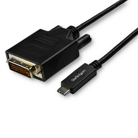 StarTech.com 10ft (3m) USB C to DVI Cable - 1080p (Single Link) USB Type-C (DP Alt Mode HBR2) to DVI-Digital Video Adapter Cable