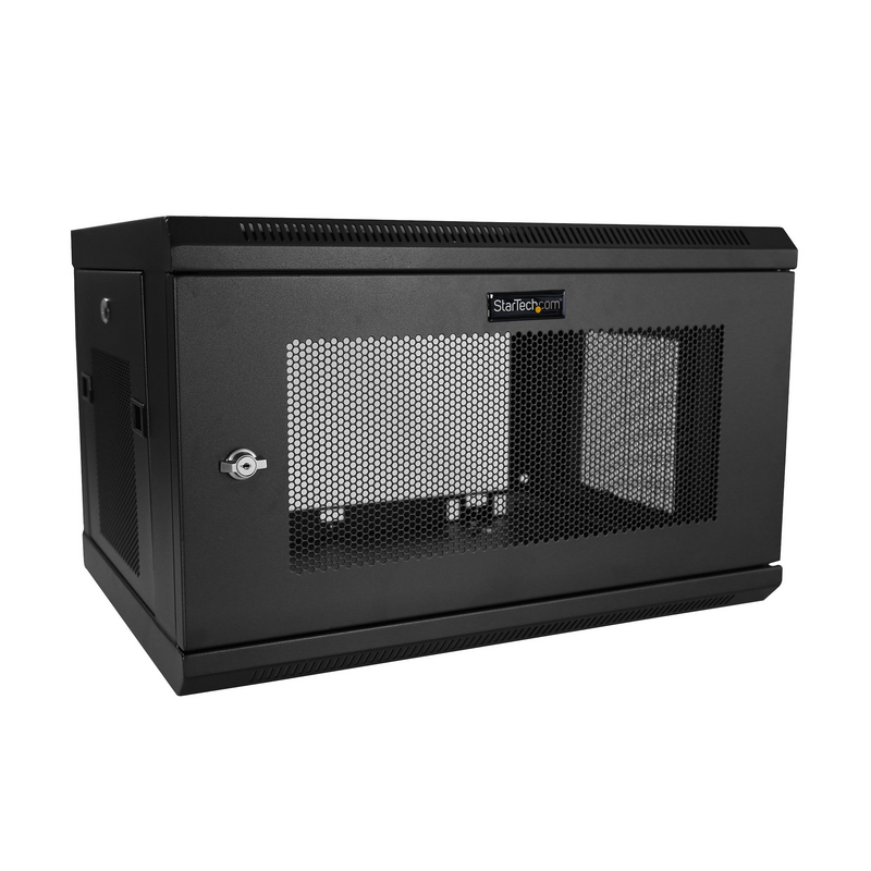 StarTech.com 2-Post 6U Wall Mount Network Cabinet with 1U Shelf, 19" Wall-Mounted Server Rack for Data / Networking / AV / Elect