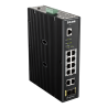 D-Link 12-Port L2 Industrial Smart Managed Switch with 10 x 1GBaseT(X) (8 PoE 240W) & 2 x SFP