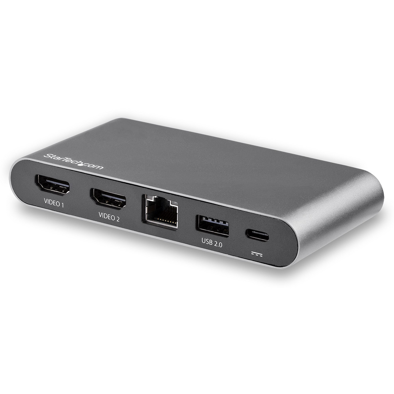 StarTech.com USB C Multiport Adapter, Dual 4K Monitor, USB-C to Dual HDMI Adapter, 2x USB-A Ports, 100W PD 3.0, Gigabit LAN Port