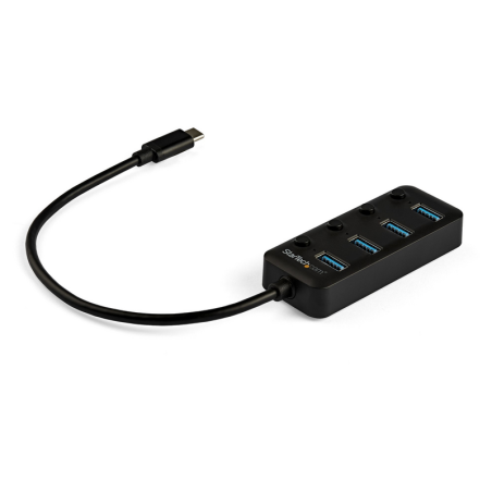 StarTech.com 4 Port USB C Hub - USB-C to 4x USB 3.0 Type-A Ports with Individual On/Off Port Switches - SuperSpeed 5Gbps USB 3.1