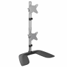 StarTech.com Vertical Dual Monitor Stand - Ergonomic Desktop Stacked Two Monitor Stand up to 27 inch VESA Mount Displays - Free 