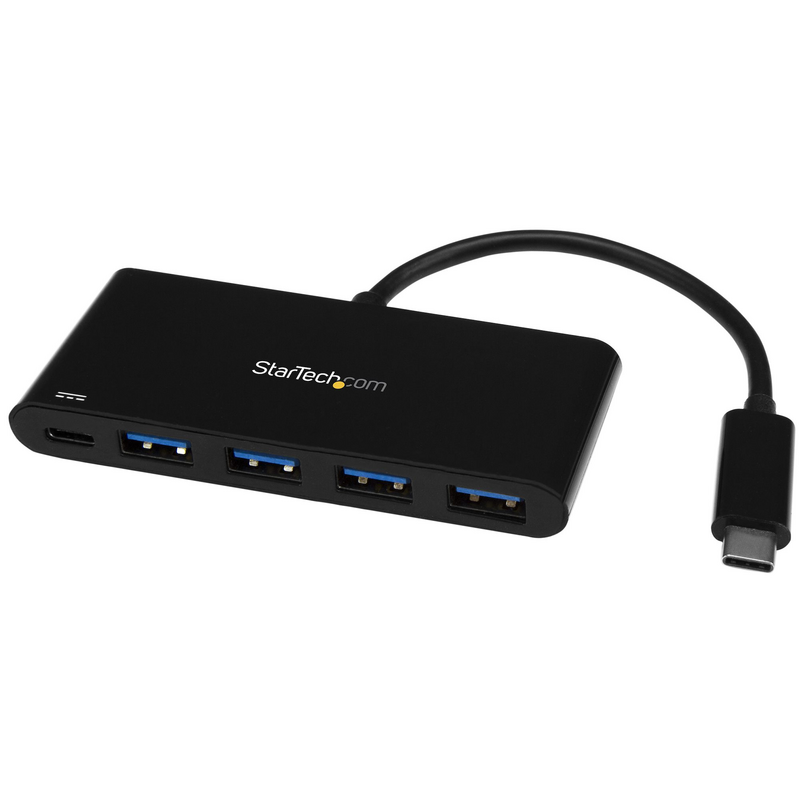 StarTech.com 4 Port USB C Hub with 4 USB Type-A Ports (USB 3.0 SuperSpeed 5Gbps) - 60W Power Delivery Passthrough Charging - USB