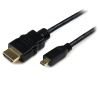 StarTech.com 1m Micro HDMI to HDMI Cable with Ethernet - 4K 30Hz Video - Durable High Speed Micro HDMI Type-D to HDMI 1.4 Adapte