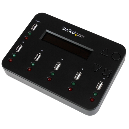 StarTech.com Standalone 1 to 5 USB Thumb Drive Duplicator and Eraser, Multiple USB Flash Drive Copier, System and File and Whole