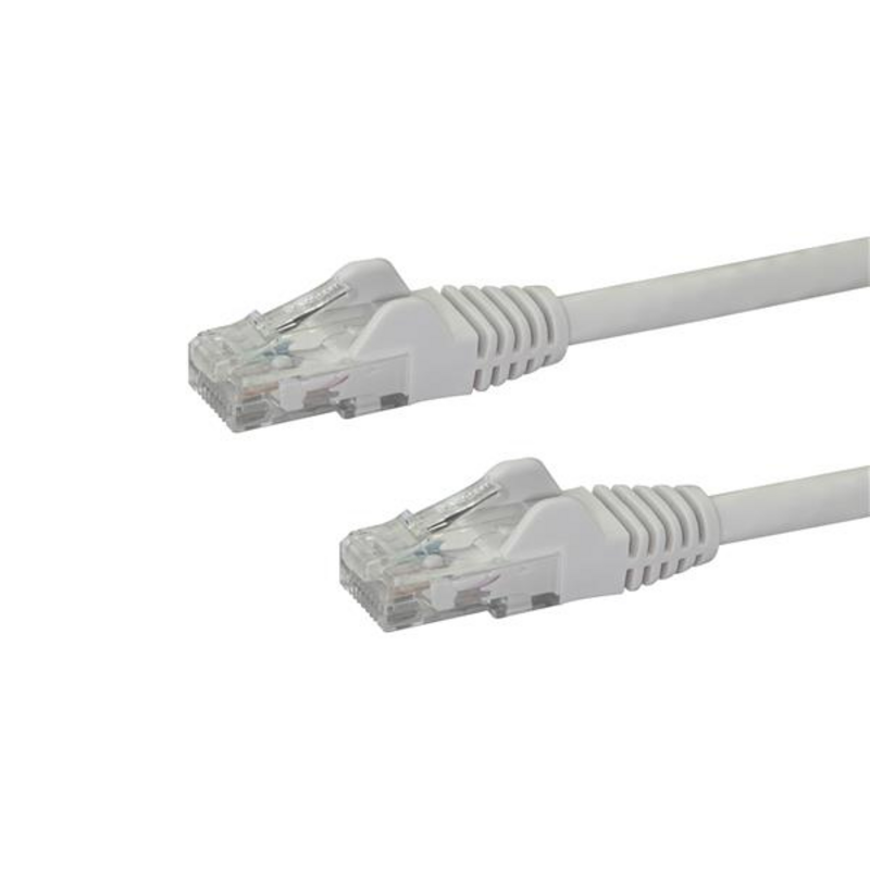 StarTech.com 100ft CAT6 Ethernet Cable - White CAT 6 Gigabit Ethernet Wire -650MHz 100W PoE RJ45 UTP Network/Patch Cord Snagless