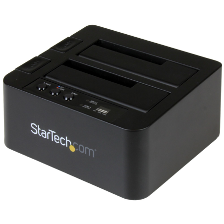 StarTech.com Standalone Hard Drive Duplicator, Dual Bay HDD/SSD Cloner/Copier, USB 3.1 (10Gbps) to SATA III HDD/SSD Docking Stat