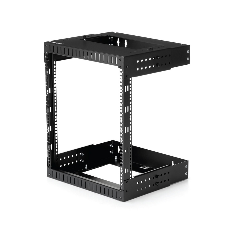 StarTech.com 12U 19" Wall Mount Network Rack - Adjustable Depth 12-20" 2 Post Open Frame Server Room Rack for AV/Data/ IT Commun